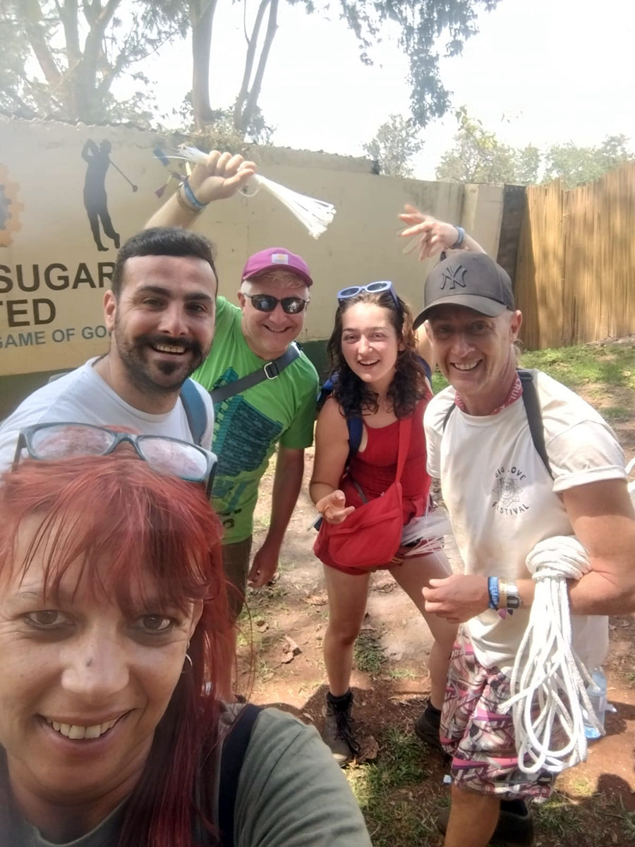 5 members of the Big Love team on a break.